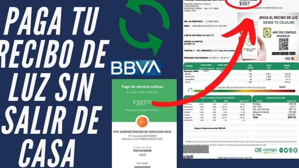 como pagar cfe con la app bbva mexico de bancomer