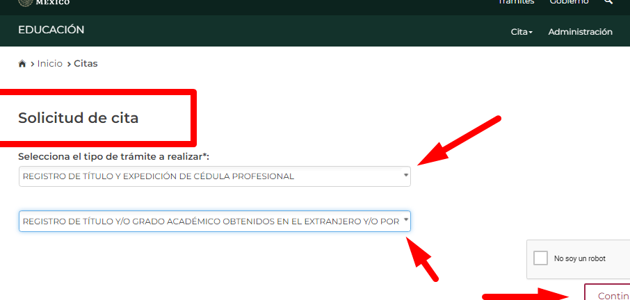 como tramitar una cita en el sep
