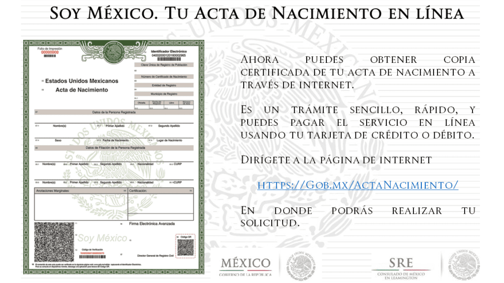 necesitas tu acta de nacimiento obtenla en linea con tan solo un clic