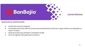 cuenta de nomina banbajio beneficios requisitos y como obtenerla