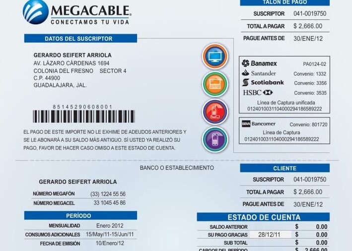 recibo megacable como sacarlo descargarlo e imprimirlo
